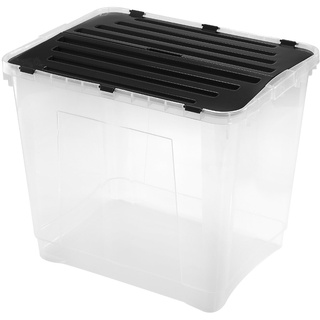 Heidrun DRAGON BOX, MIT GETEILTEM DECKEL, MINIMALISTISCH, TRANSPARENT, RECHTECKIG, 100 LITER