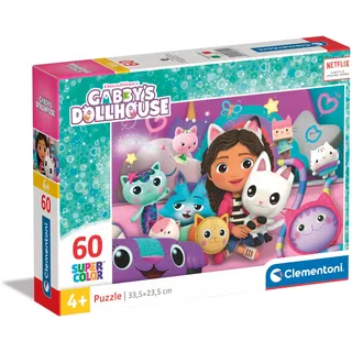 CLEMENTONI Gabby's Dollhouse Super Colour Jigsaw Puzzle 60