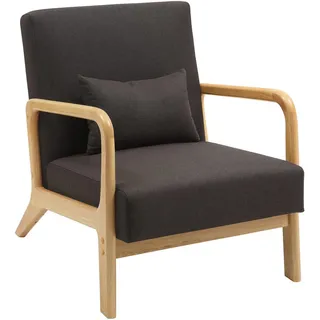 deluke Loungesessel DUBAI Polyester 64 x 74 x 80 cm Braun mit Kissen
