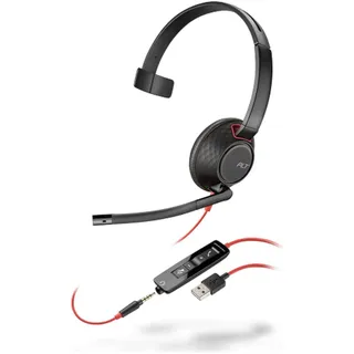 Poly HP Poly Blackwire C5210 USB-A (Kabelgebunden, USB-A), Office Headset, Schwarz