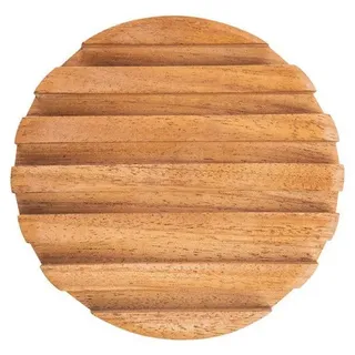 Tranquillo Seifenschale aus Holz NEEMWOOD rund Ø10,5x2 cm handgefertigt unbehandelt, Breite: 10.5 cm, Schnell trocknende Seifenschale aus Neemholz mit praktischen Rillen für eine längere Nutzungsdauer der Seife, Schale aus Neemholz mit Vertiefungen braun
