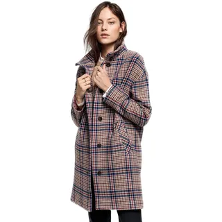 GANT Damen D1. Checked Cocoon Coat Mantel, Braun (Warm Khaki 213), Small (Herstellergröße: S) - S