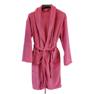 Bademantel Unisex Microfaser Saunamantel Morgen Supersoft Fleece Cashmere Touch Mantel Damen & Herren viele Farben und Größen (DE/NL/SE/PL, Alphanumerisch, L, XL, Regular, Regular, Pink) - L-XL