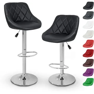 Tresko - 2er Set Barhocker Barstuhl Tresenhocker Küchenhocker Hocker Loungesessel 2x Weinrot