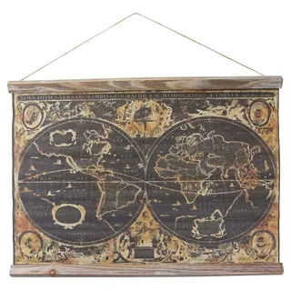 Aubaho Dekoobjekt Landkarte Weltkarte historische Karte Wandkarte Antik-Stil Orbis Geogr