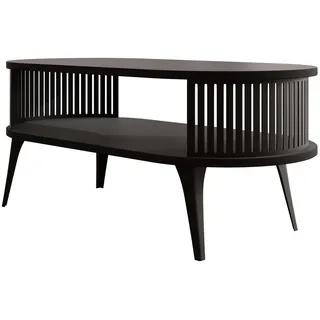 Mirjan24 Couchsitch, Schwarz, Metall, Oval,Oval, 50x44x100 cm, Wohnzimmer, Wohnzimmertische, Couchtische