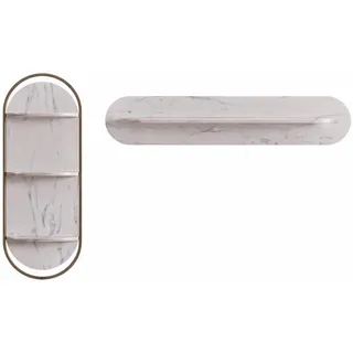 JVmoebel Wandregal Elegantes Wandset Block & Regal in Marmoroptik mit Metallrahmen, Made in Europa grau