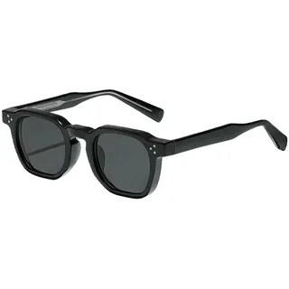LSQBDFC Sonnenbrille Retro Punk Herren Quadratisch Personalisiertes Design Brille Damenmode Party Festival Geschenk 2 Stück-c01schwarz-als Bild Zeigen