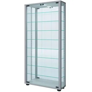 VCM Glasvitrine Vitrosa 59 x 18 x 114,3 cm Silber