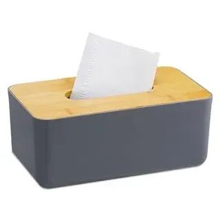 Relaxdays Tücherbox Grau