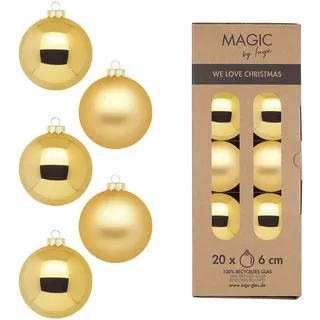 INGE-GLAS Weihnachtskugeln Glas Ø 6 cm 20 Stück inkagold