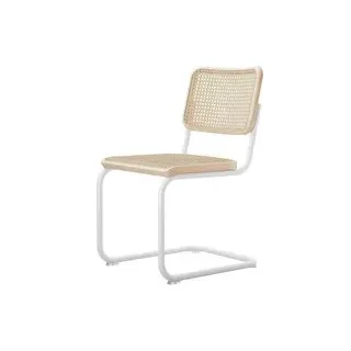 Stuhl Freischwinger S32V Esche / Gestell weiß lackiert