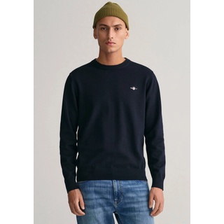 Rundhalspullover »Classic Cotton C-Neck«, Premium Strickpullver aus weicher 100% Baumwolle, Übergangspullover, Gr. M, evening blue, , 61469151-M