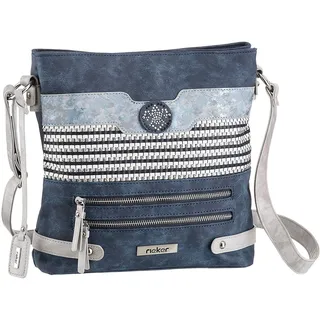 Umhängetasche RIEKER Gr. B/H/T: 28 cm x 28 cm x 6 cm, blau (blau, mi x ed) Damen Taschen Handtaschen mit praktischem Reißverschluss-Rückfach
