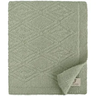 Linen & Cotton Babydecke Gestrickt Lilou Jungen Mädchen -100% Reine Neuseeland Wolle, Grau (85 x 65cm) Kuscheldecke Strick/Erstlingsdecke/Einschlagdecke Sommer Winter Kinderwagen Babyschale Babybett