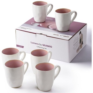 MiaMio Tasse »MIAMIO – 6 x 350 ml Kaffeetassen Set aust Keramik Geschirr Handmade« rosa