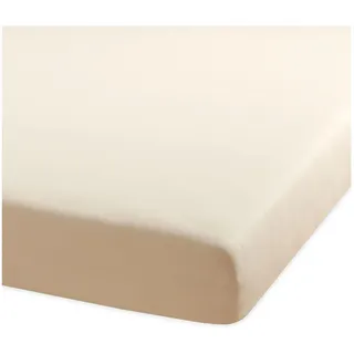 BettwarenShop Spannbettlaken Jersey-Elasthan 90 x 200 - 100 x 220 cm beige