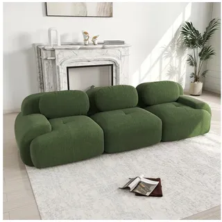 Odikalo 2-Sitzer modular kombinierbar Polstersofa Chaiselongue Mehrfarbig, 3-Sitzer-Sofa aus Premium-Cordstoff, modular kombinierbar, rutschfest, ohne Montage, ergonomische Armlehnen und hochelastische Polsterung für Wohnzimmer und Schlafzimmer grün