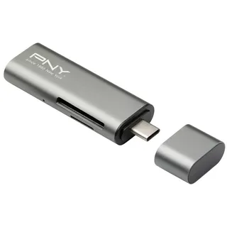 PNY R-TC-UA-3N1E01-RB Externer Speicherkartenleser USB-C® (USB 3.2 Gen 1) Metallic