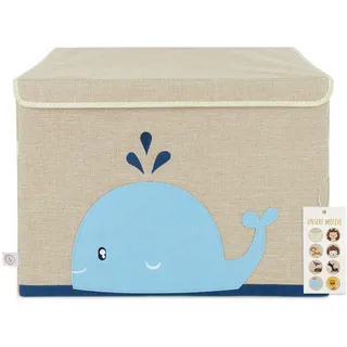 Bieco Aufbewahrungsbox Wal mit Deckel 36 x 30 x 51 cm 1-tlg. blau