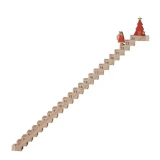 Adventskalender, Motiv: Weihnachtsmann-Treppe, aus Holz, Countdowns bis Weihnachten, Adventskalender, Heimdekoration