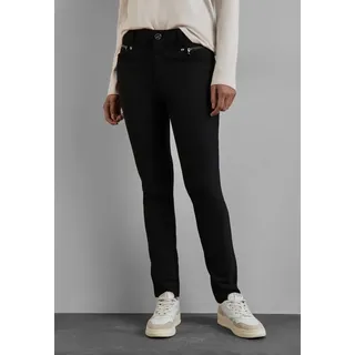 STREET ONE Damen A377991 Hose Mit Zipper Details, Schwarz, 34W / 30L EU
