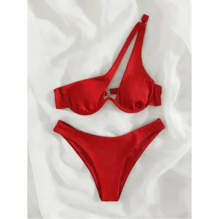 Sexy Bikinis Badeanzüge Ausgeschnitten Damen Bademode One Shoulder Biquini High Cut Badeanzüge Push Up Beach Bikini Set