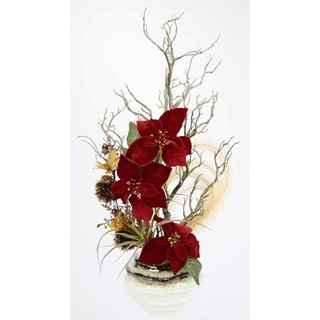 X-Mas Kunstblume, Rot, Keramik, 25x66 cm, Dekoration, Weihnachtsdekoration, Dekoblumen