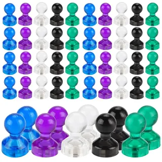 BZKSER Magnete whiteboard - 50 Stück Magnet Kunststoffmagnet Kegelmagnete Kühlschrank Magnete für Magnettafel, kühlschrankmagnet,Whiteboard,Farbige und Transparente Kleine Magnete Bunt Magneten