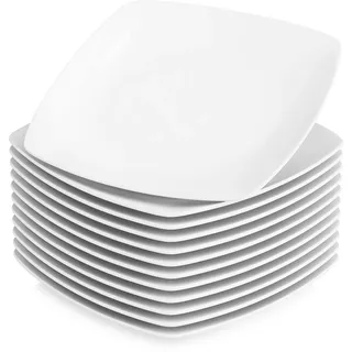 MALACASA, Serie Julia, 12 TLG. Set KLEIN Flachteller Porzellan Essteller Speiseteller für 12 Personen