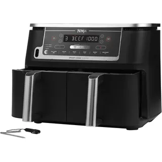 Ninja Foodi MAX Dual Zone AF451EU 9,5 l schwarz mit digitalem Bratenthermometer 