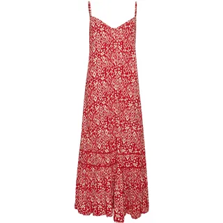 Superdry Damen Langes Trägerkleid Boho-Rot 38 - 38