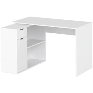 Homcom Eckschreibtisch 120 x 96 x 75 cm Weiß