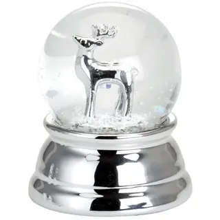Schneekugel, Rentier, klein, Ø 5 cm, H 6,5 cm, versilbert, NEU