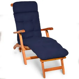 Beautissu Deckchairauflage 200 x 50 x 8 cm blau 1 St.