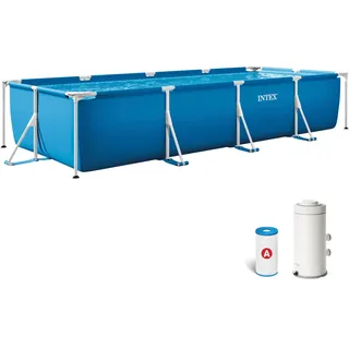 Intex Rechteckiger Frame Pool Set 450 x 220 x 84 cm inkl. Filterpumpe