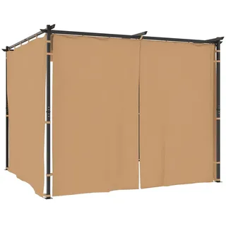 vidaXL Pavillon mit Vorhängen 3 x 3 m taupe 313897