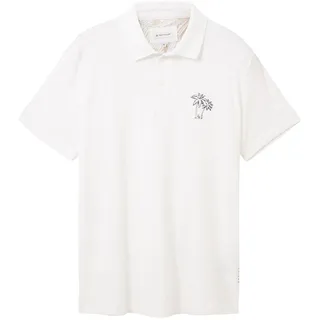 Tom Tailor Herren Poloshirt SLUB Regular Fit Weiß 10332 L