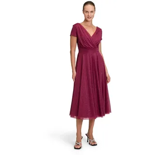 Vera Mont Cocktailkleid Glitzer-Look Rot/Grau 40