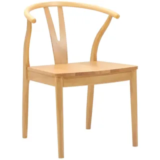 vidaXL Esszimmerstuhl Massives Gummiholz beige 2 Stk