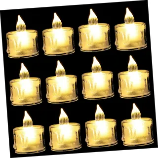 Mikikit 24St elektronische Kerze Desktop-Kerzenbeleuchtung geführte Weihnachtskerze die Weihnachtskerze Kerzenlicht im Innenbereich Desktop-Lampenverzierung Schreibtisch schmücken