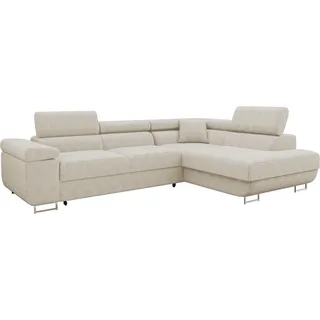 Mirjan24 Eckcouch Cord 5-Sitzer Beige