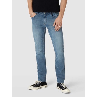 Slim Fit Jeans mit Label-Patch Modell 'Loom', Mittelgrau, 34/34