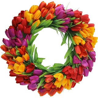 Coonoor Dekokranz Türkranz Frühling Künstliche Bunter Dekorative Blumenkranz