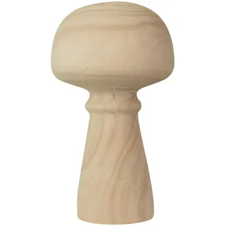 Deko Figur Pilz aus Paulowniaholz - Rustikale Holz Dekoration braun - Für gemütliches Ambiente drinnen & geschützten Aussenbereich - Ø 15x27cm