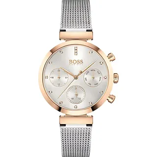 Hugo Boss Damenuhr Chronograph Edelstahl silber gold - Gold