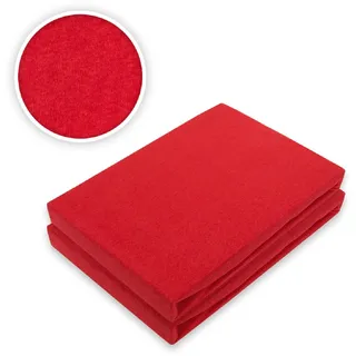 EXKLUSIV HEIMTEXTIL Doppelpack Marke Jersey Spannbettlaken 60 x 120 - 70 x 140 cm Rot