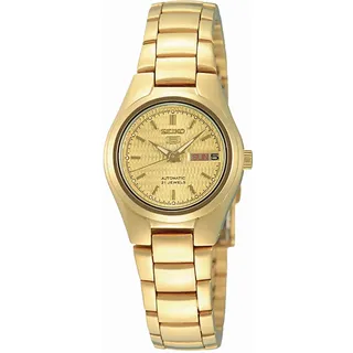 Automatikuhr SEIKO "Seiko 5, SYMC18K1" Armbanduhren goldfarben Damen Automatikuhren Armbanduhr, Damenuhr, Datum