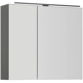 nobilia® Spiegelschrank Prina (inkl. Beleuchtung mit Dimmerfunktion) in Breiten 60, 80, 100 und 120 cm grau 80 cm x 72 cm x 21 cm