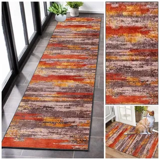 Teppich Läufer Flur Lang Modern Kücheteppich Rutschfest Waschbar Teppichläufer Flur Schmutzfangmatte Küchenläufer Meterware Korridor Eingang Flurläufer Schlafzimmer Wohnzimmer Treppen 40 x 90 cm